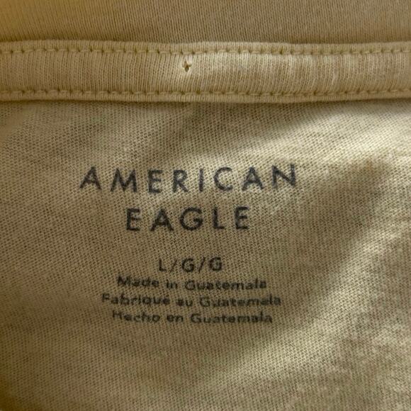 American Eagle Radiate Kindness Graphic Tee Yellow Cropped T-Shirt L - Picture 4 of 5